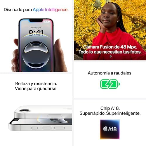 Apple iPhone 16e de 128 GB: Diseñado para Apple Intelligence, Chip A18, Autonomía A Raudales, Cámae Fusion de 48 MPX, Pantalla Super Retina Xdr de 6,1 Pulgadas - Negro - Imagen 6